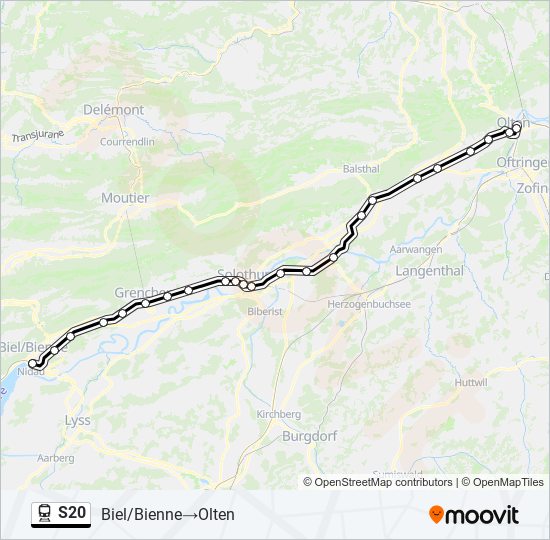 Bahnlinie S20 Karte