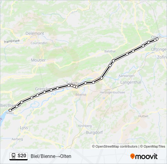 Bahnlinie S20 Karte