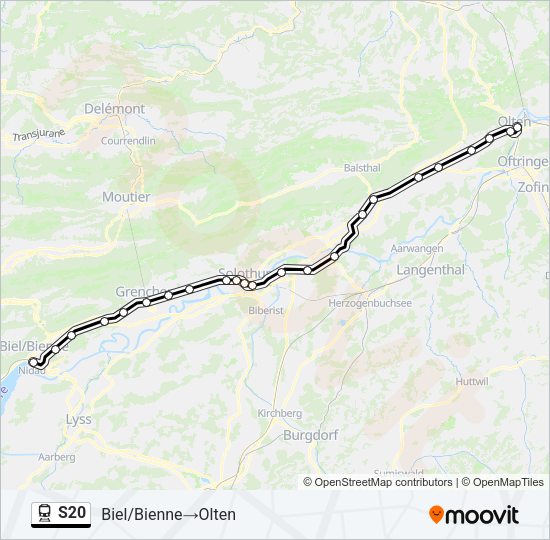 S20 Train Line Map
