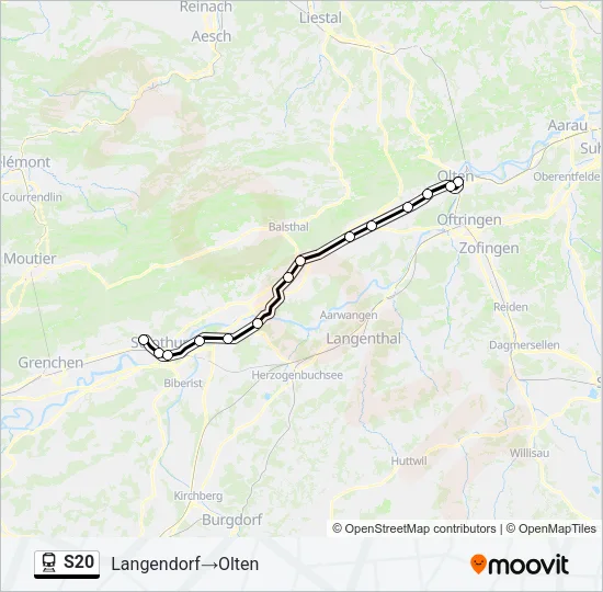 S20 Train Line Map
