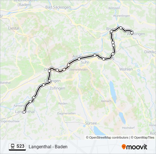 S23 train Line Map