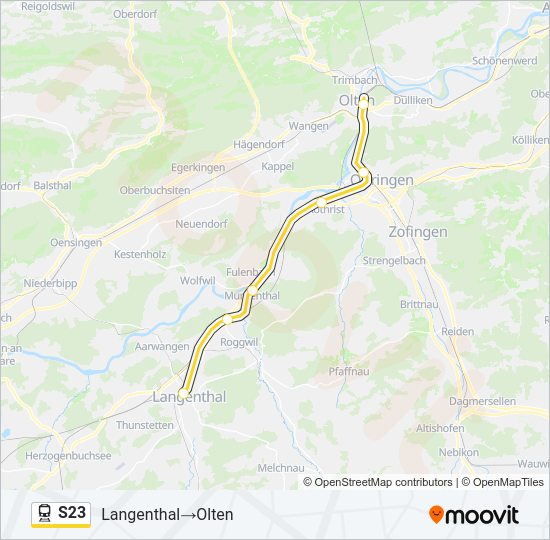 S23 train Line Map