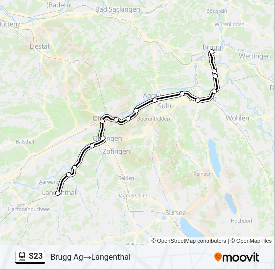 S23 train Line Map