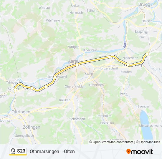 s23 Route Schedules, Stops & Maps Othmarsingen‎→Olten (Updated)