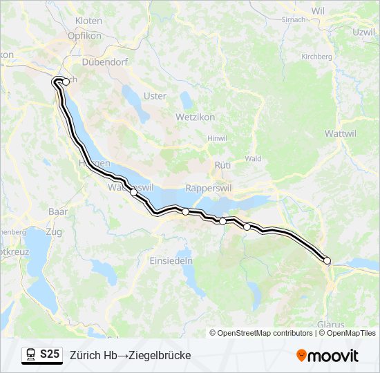 S25 train Line Map