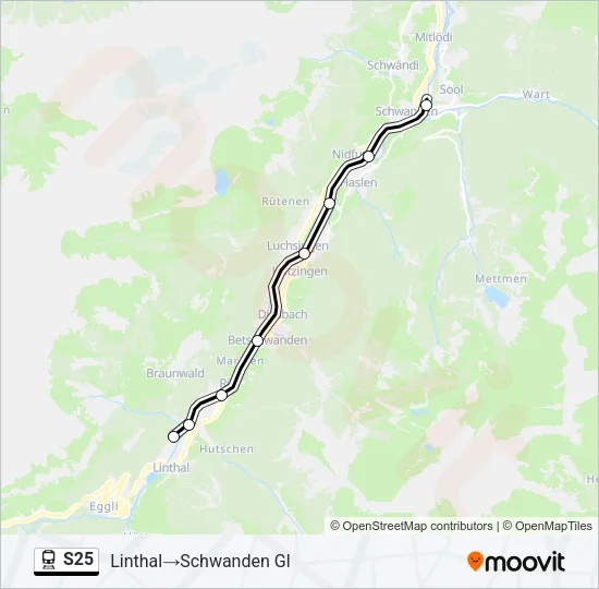 S25 Train Line Map