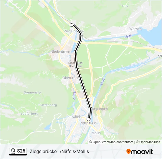 S25 Train Line Map