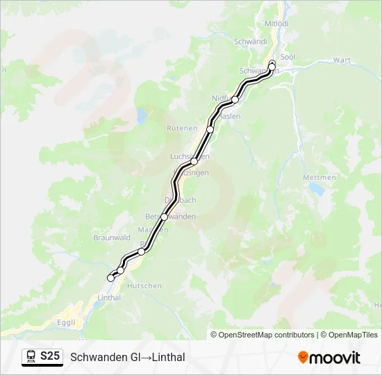 S25 Train Line Map