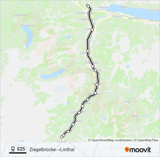 S25 train Line Map