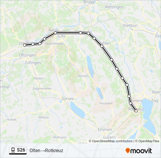 S26 train Line Map