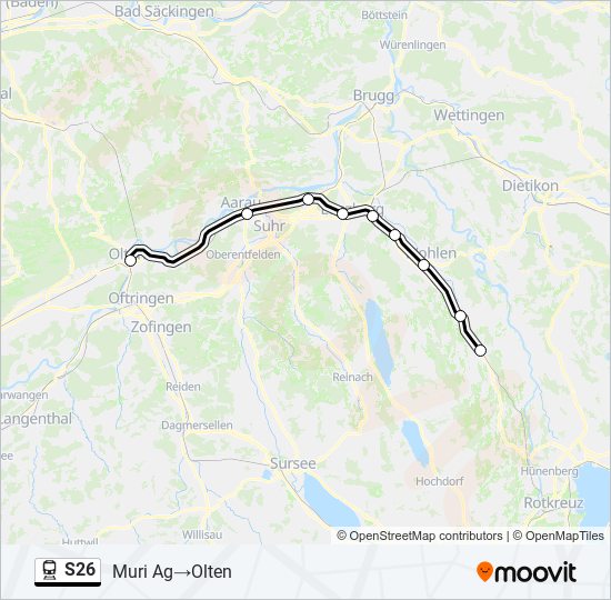 S26 train Line Map