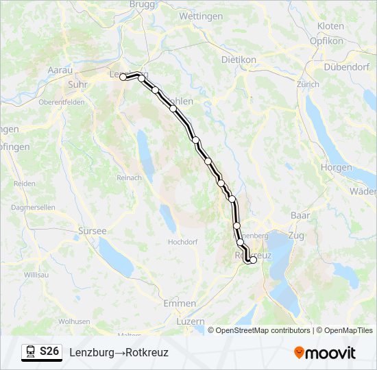 S26 train Line Map