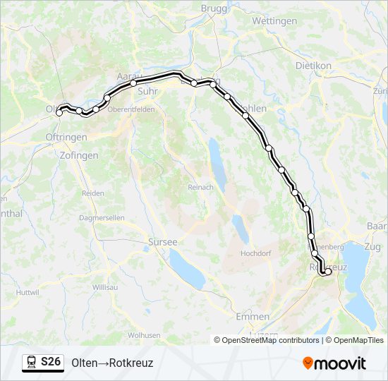 S26 train Line Map