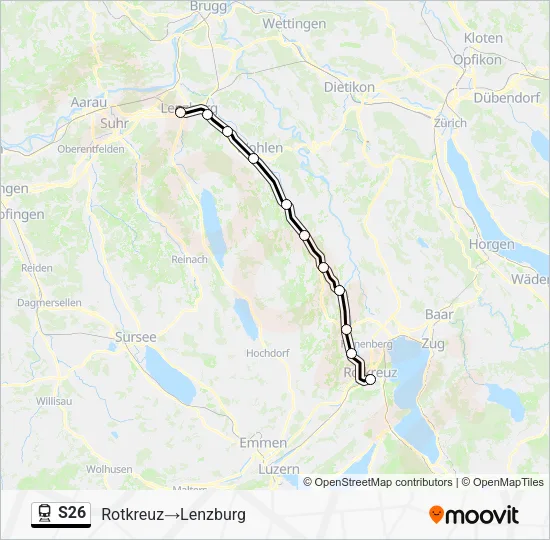 S26 Train Line Map