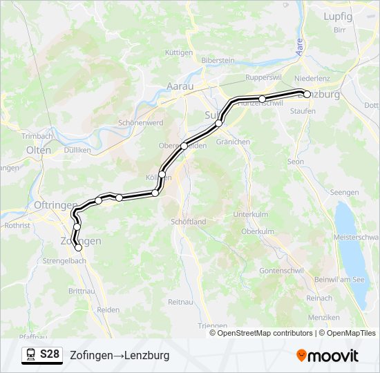 S28 Train Line Map