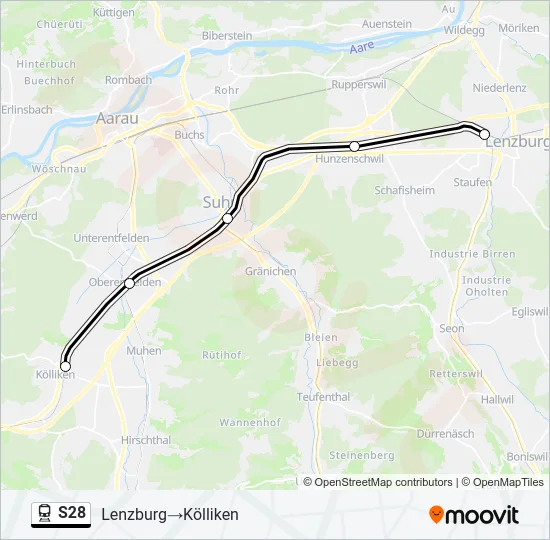 S28 Train Line Map