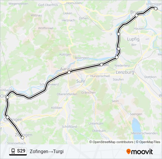 S29 train Line Map