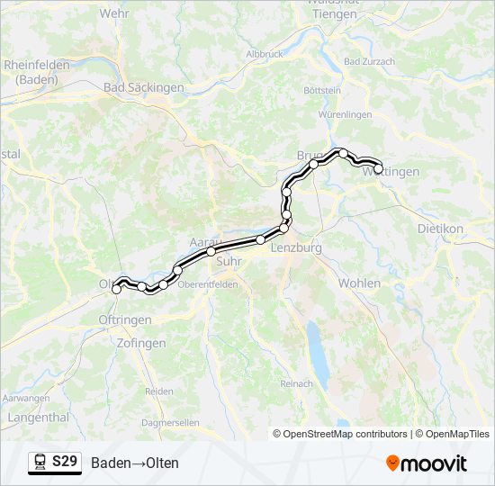 S29 train Line Map