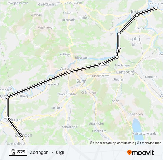 S29 train Line Map