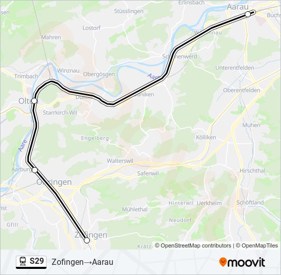 S29 train Line Map