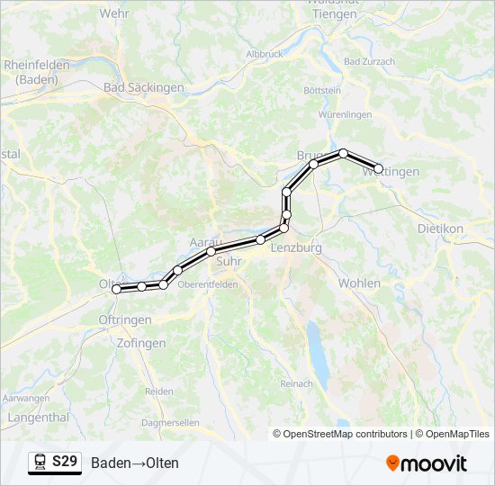 S29 train Line Map