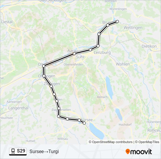 S29 train Line Map