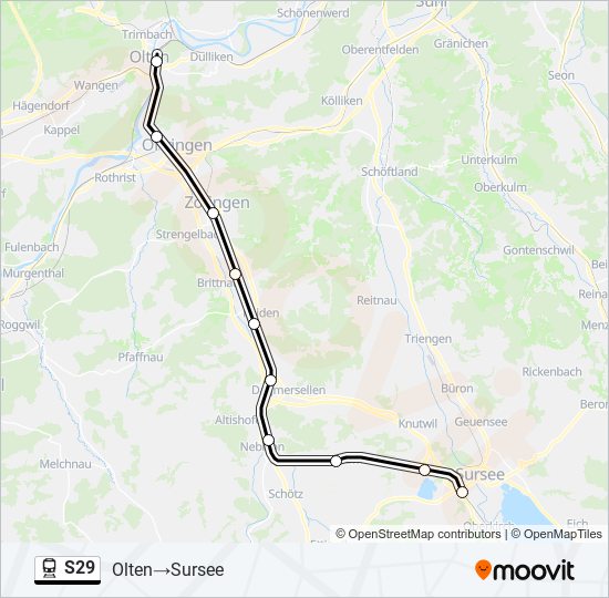 S29 train Line Map