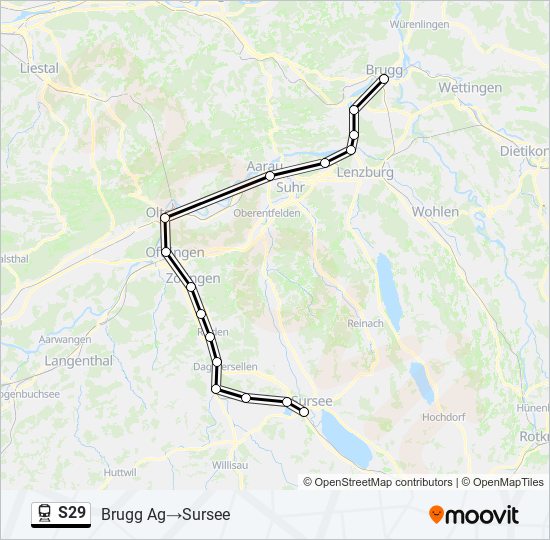 S29 train Line Map