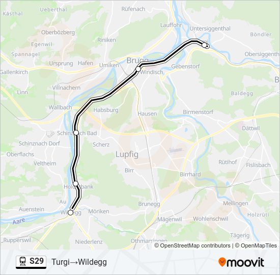 S29 train Line Map