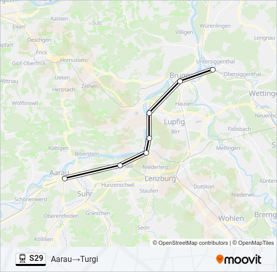 S29 train Line Map