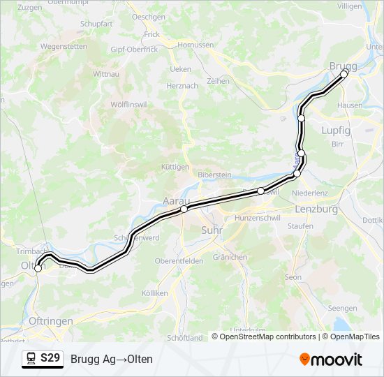 S29 train Line Map