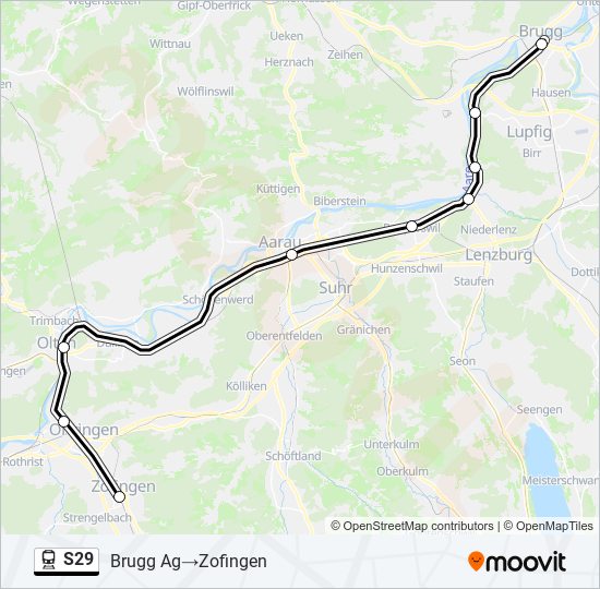 S29 train Line Map