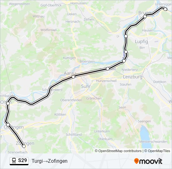 S29 train Line Map