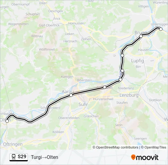S29 Train Line Map
