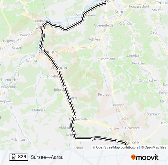 S29 Train Line Map