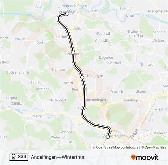 S33 Train Line Map