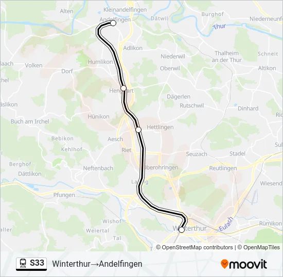 S33 Train Line Map