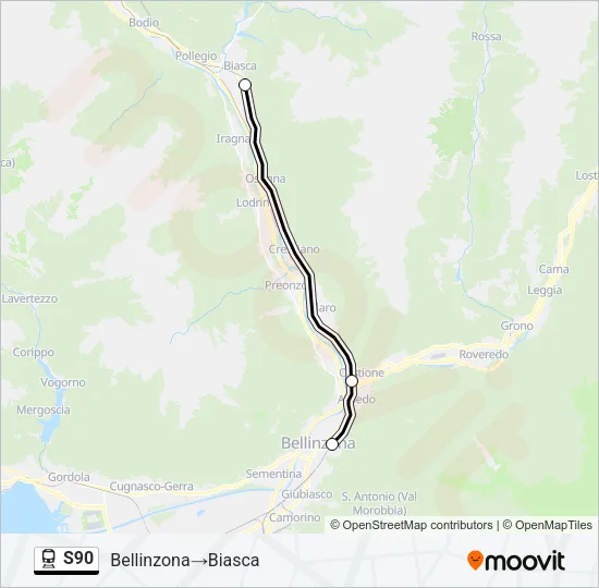 S90 Train Line Map