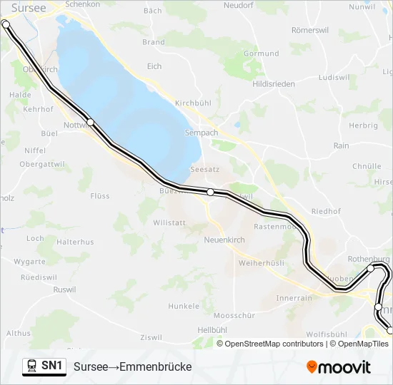 SN1 Train Line Map
