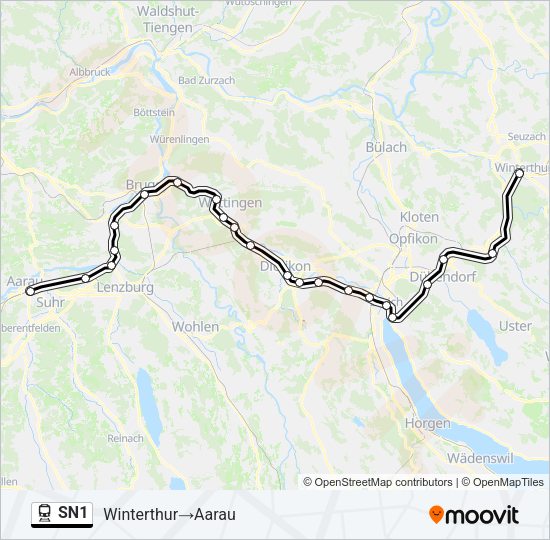 SN1 Train Line Map