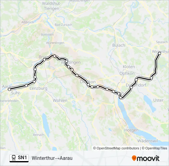 SN1 Train Line Map