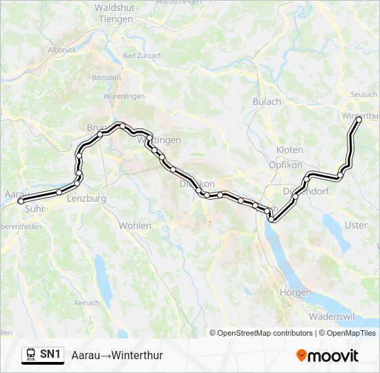 SN1 Train Line Map