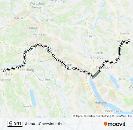 SN1 Train Line Map