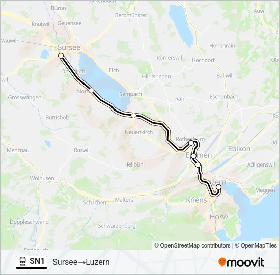 SN1 Train Line Map
