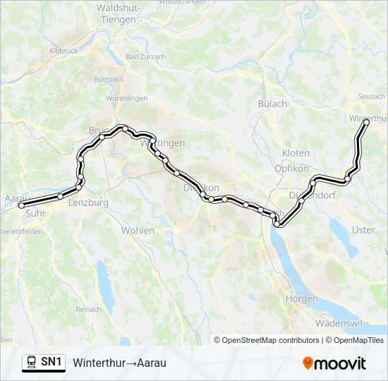 SN1 Train Line Map