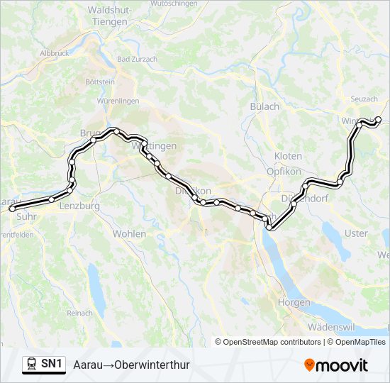 SN1 Train Line Map