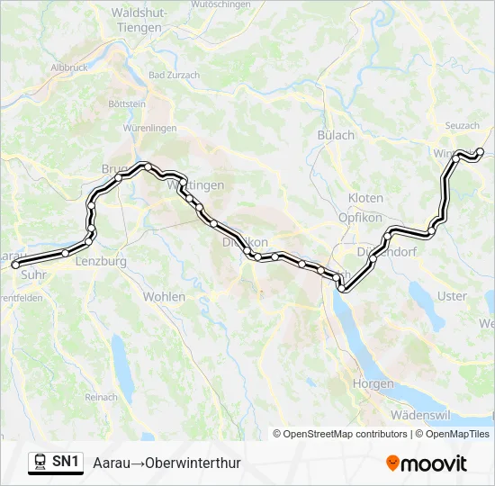 SN1 Train Line Map