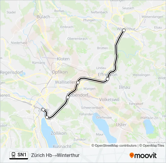 SN1 Train Line Map