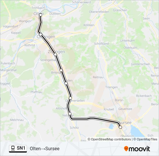 SN1 Train Line Map
