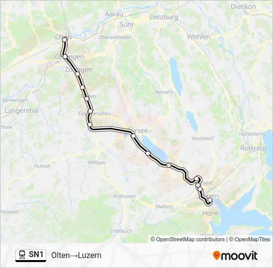 SN1 Train Line Map